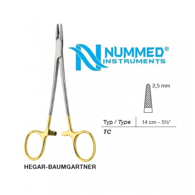 Hegar-Baumgartner Needle Holder,14.5 cm,TC Hegar-Baumgartner Needle Holder,14.5 cm,TC